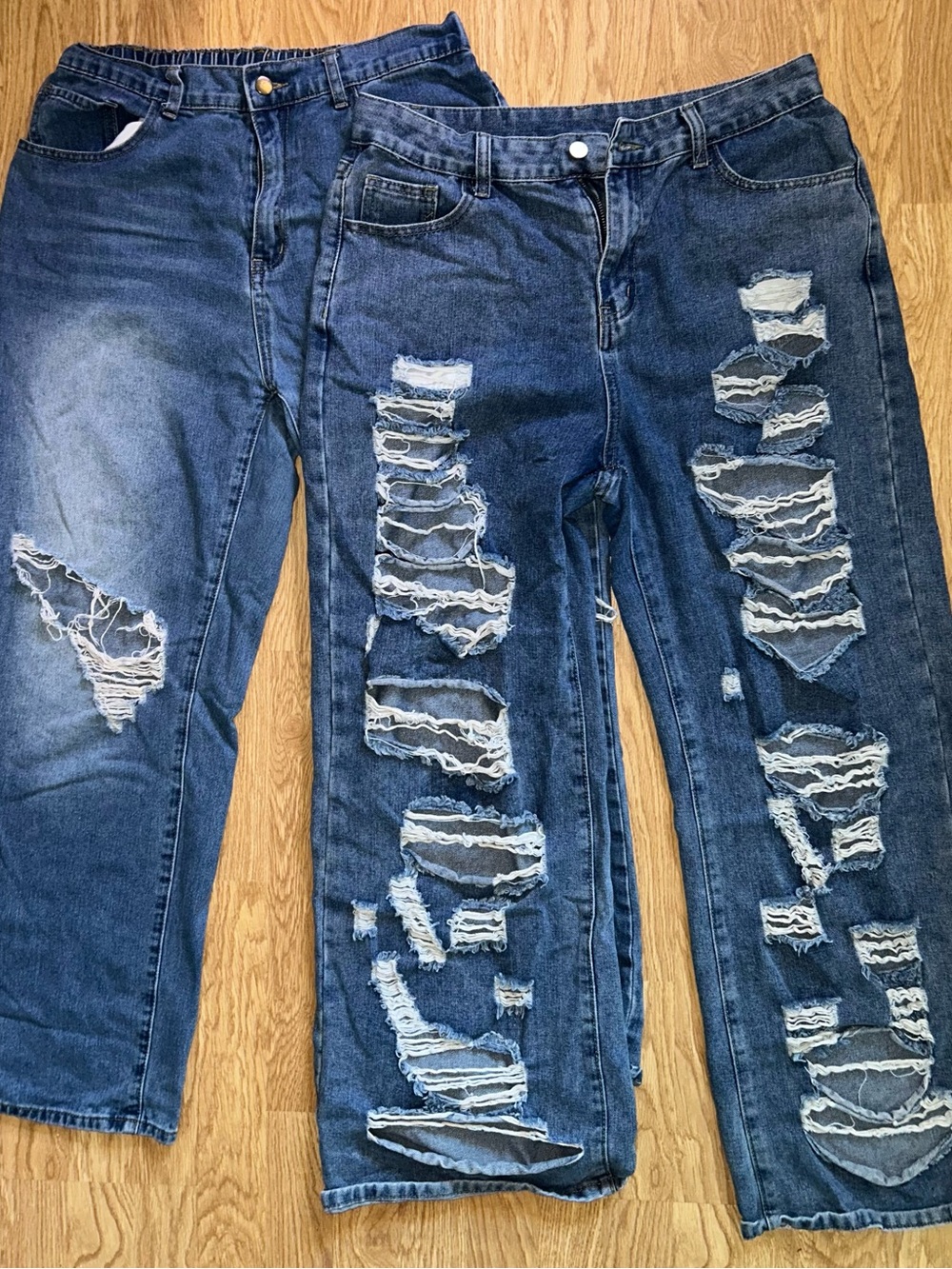 XL/0XL Distressed Grunge Blue Ripped Jeans Bundle